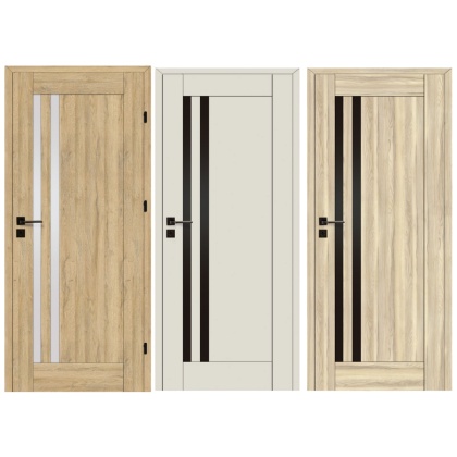 Drzwi Wewnętrzne Evi Voster Czarna Szyba / Mleczna Szyba