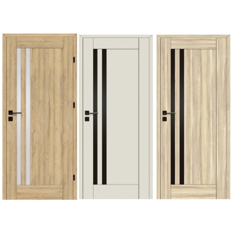 Drzwi Wewnętrzne Evi Voster Czarna Szyba / Mleczna Szyba