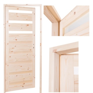 Drzwi drewniane Oktawa z Ościeżnicą Stałą Kornik Łazienkowe WC Zestaw