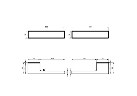 Klamka INTRA SMART Lock rozeta prostokątna czarny/satyna mosiądz BLITZ Premium