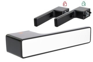 Klamka INTRA SMART Lock rozeta prostokątna czarny/biały BLITZ Premium