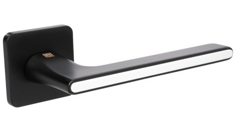 Klamka SALVIRO SLIM rozeta kwadrat czarny/biały BLITZ Premium