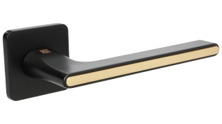 Klamka SALVIRO SLIM rozeta kwadrat czarny/satyna mosiądz BLITZ Premium