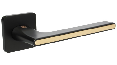 Klamka SALVIRO SLIM rozeta kwadrat czarny/satyna mosiądz BLITZ Premium