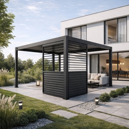 Panel Żaluzjowy Regulowany 123 cm - Pergola tarasowa MIRADOR 4m Deluxe i Premium 111 - Antracyt