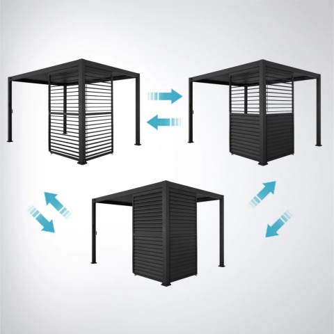Panel Żaluzjowy Regulowany 123 cm - Pergola tarasowa MIRADOR 4m Deluxe i Premium 111 - Antracyt