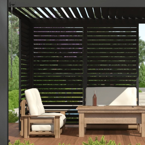 Panel Żaluzjowy Regulowany 123 cm - Pergola tarasowa MIRADOR 4m Deluxe i Premium 111 - Antracyt