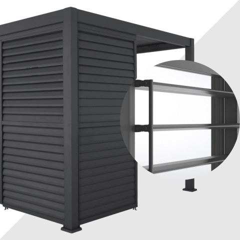 Panel Żaluzjowy Regulowany 93 cm - Pergola tarasowa MIRADOR 3m Deluxe i Premium 111 - Antracyt