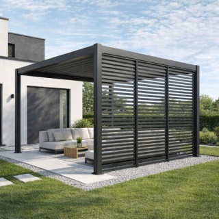 Panel Żaluzjowy Stały 123 cm - Pergola tarasowa MIRADOR Deluxe i Premium 111 - Antracyt