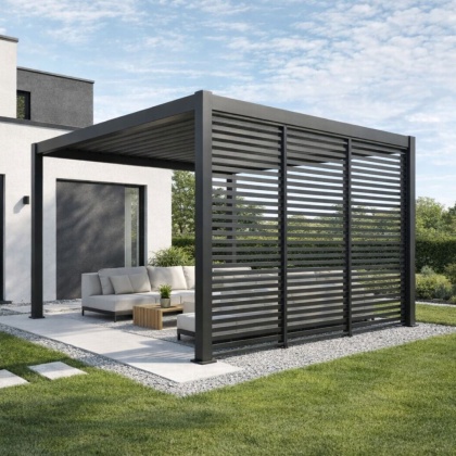 Panel Żaluzjowy Stały 123 cm - Pergola tarasowa MIRADOR Deluxe i Premium 111 - Antracyt