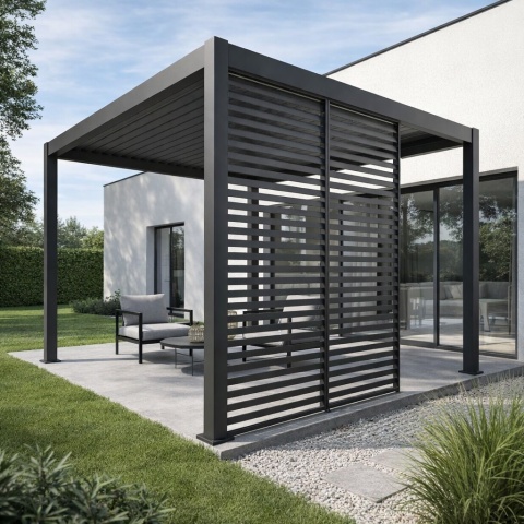 Panel Żaluzjowy Stały 113 cm - Pergola tarasowa MIRADOR Deluxe i Premium 111 - Antracyt