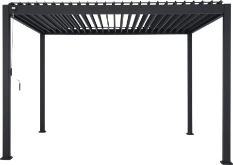 Pergola Tarasowa Deluxe 111 3 x 3,6 m Aluminiowa Wolnostojąca z Regulowanymi Lamelami Antracyt