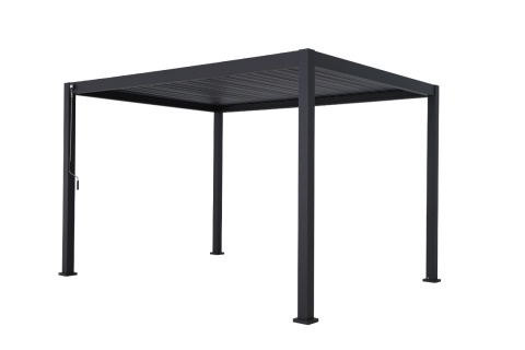 Pergola Tarasowa Premium 111 3 x 4 m Aluminiowa Wolnostojąca z Regulowanymi Lamelami Antracyt