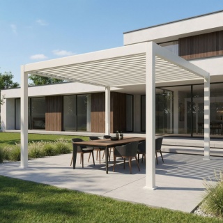 Pergola Tarasowa Deluxe 111 3 x 3 m Wolnostojąca Ogrodowa Full-Alu Biała