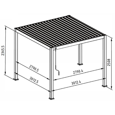 Pergola Tarasowa Deluxe 111 3 x 3 m Wolnostojąca Ogrodowa Full-Alu Szara