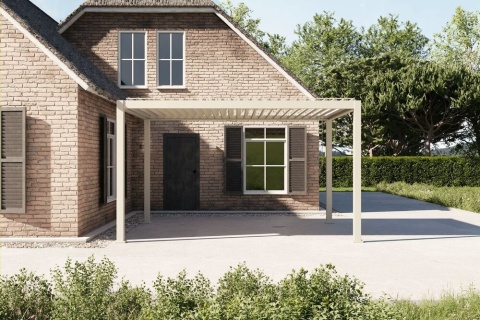 Pergola Tarasowa Deluxe 111 3 x 4 m Aluminiowa z Regulowanymi Lamelami Szara