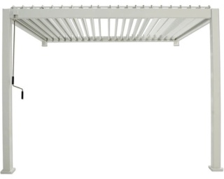 Pergola Tarasowa Premium 111 3 x 4 m Rama Aluminiowa z Regulowanymi Lamelami Szara | Montaż Do Ściany