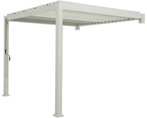 Pergola Tarasowa Premium 111 3 x 4 m Rama Aluminiowa z Regulowanymi Lamelami Szara | Montaż Do Ściany