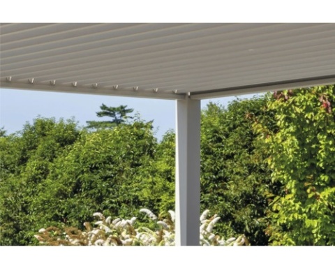 Pergola Tarasowa Premium 111 3 x 4 m Rama Aluminiowa z Regulowanymi Lamelami Szara | Montaż Do Ściany