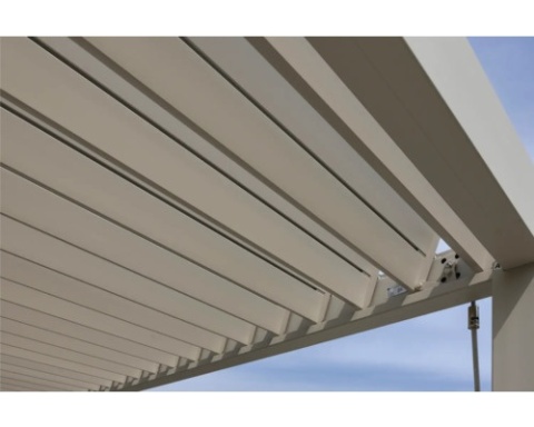 Pergola Tarasowa Premium 111 3 x 4 m Rama Aluminiowa z Regulowanymi Lamelami Szara | Montaż Do Ściany