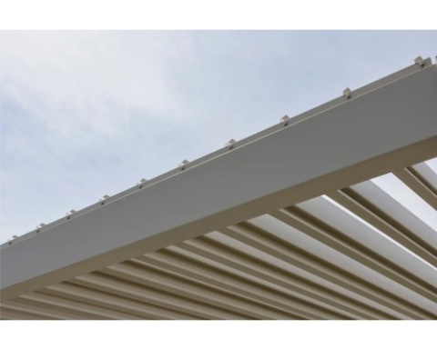 Pergola Tarasowa Premium 111 3 x 4 m Rama Aluminiowa z Regulowanymi Lamelami Szara | Montaż Do Ściany