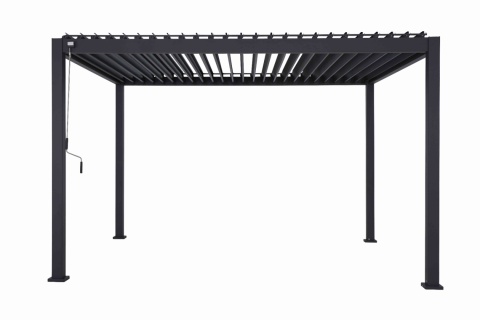 Pergola Tarasowa Deluxe 111 3 x 4 m Aluminiowa z Regulowanymi Lamelami Antracyt