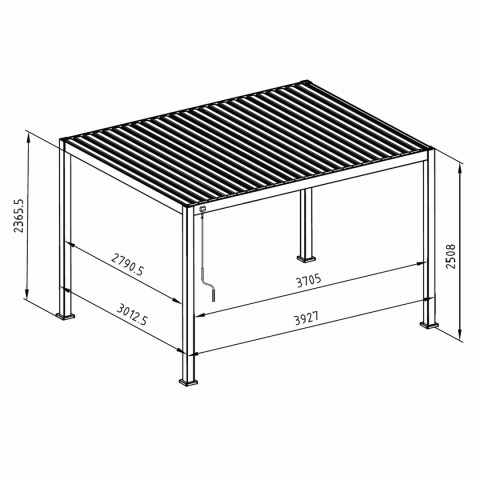 Pergola Tarasowa Deluxe 111 3 x 4 m Aluminiowa z Regulowanymi Lamelami Antracyt