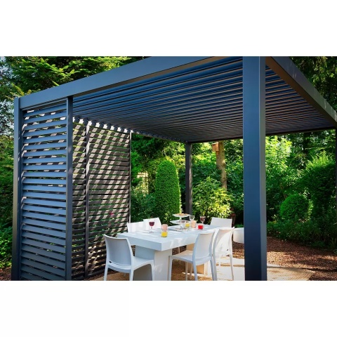 Pergola Tarasowa Deluxe 111 3 x 4 m Aluminiowa z Regulowanymi Lamelami Antracyt