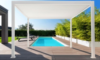 Pergola Tarasowa Premium 111 3 x 4 m Wolnostojąca Ogrodowa Rama Aluminiowa Biała