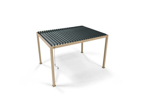 Pergola Tarasowa Premium 111 3 x 4 m Wolnostojąca Ogrodowa Rama Aluminiowa Dąb