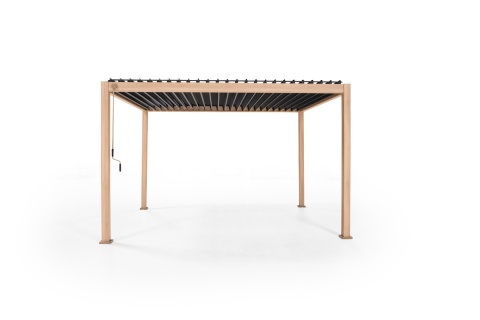 Pergola Tarasowa Premium 111 3 x 4 m Wolnostojąca Ogrodowa Rama Aluminiowa Dąb