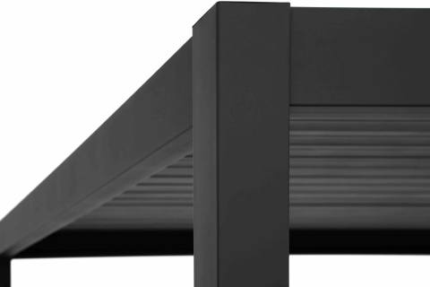 Górna rama aluminiowej pergoli tarasowej Deluxe 3x3 m – nowoczesny design i trwały kolor antracyt.