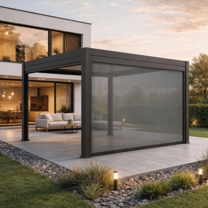 Roleta przeciwsłoneczna opuszczana 4M - Pergola tarasowa MIRADOR Deluxe i Premium 111 - Antracyt