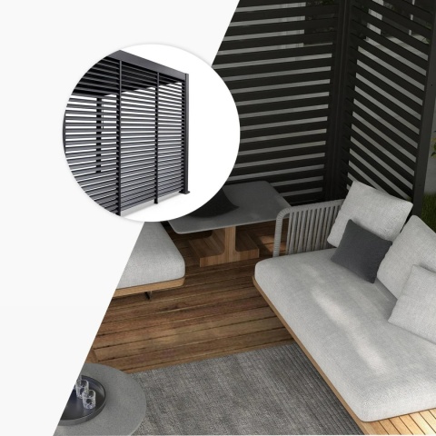 Panel Żaluzjowy Stały 93 cm - Pergola tarasowa MIRADOR Deluxe i Premium 111 - Antracyt