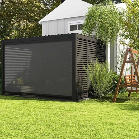 Roleta przeciwsłoneczna opuszczana 3,6M - Pergola tarasowa MIRADOR Deluxe i Premium 111 - Antracyt