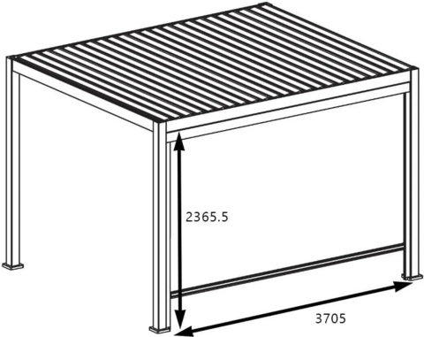 Roleta przeciwsłoneczna opuszczana 3,6M - Pergola tarasowa MIRADOR Deluxe i Premium 111 - Antracyt