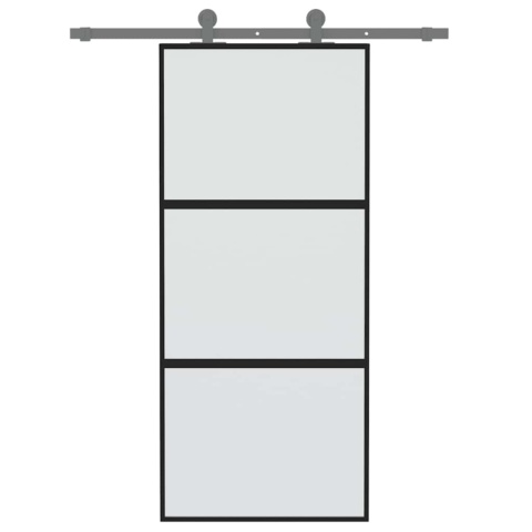 Drzwi przesuwne THARO Loft Slim czarne widok techniczny