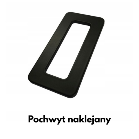 Pochwyt naklejany czarny do drzwi szklanych przesuwnych THARO