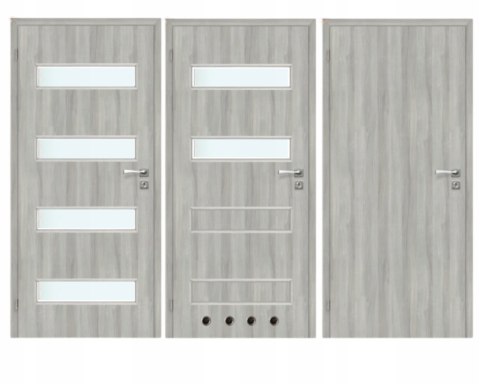Drzwi wewnętrzne Pokojowe Szare z Ościeżnicą Milano 60cm Zestaw