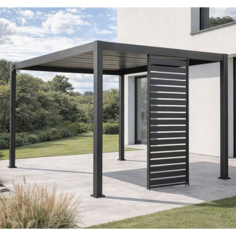 Panel Żaluzjowy H Mirador 123 cm - Panel Poziomy Do Pergoli 111 4 m Premium i Deluxe antracyt