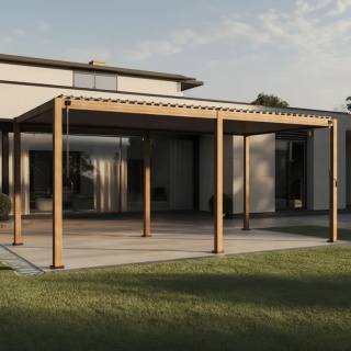 Pergola Tarasowa Aluminiowa MIRADOR 111 Deluxe 3x6 m Dąb