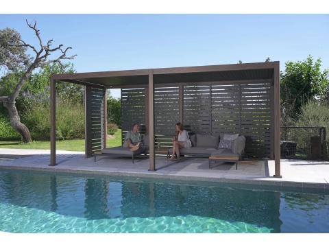 Pergola Tarasowa Aluminiowa MIRADOR 111 Deluxe 3x6 m Dąb