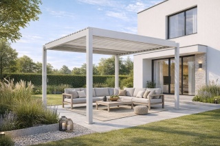 Pergola Tarasowa Deluxe 111 3,6 x 3,6 m Wolnostojąca Ogrodowa Full-Alu Biała