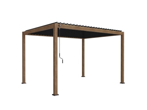 Pergola Tarasowa Deluxe 111 3 x 4 m Aluminiowa z Regulowanymi Lamelami Dąb