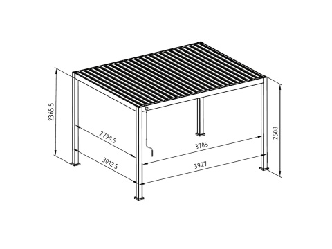 Pergola Tarasowa Deluxe 111 3 x 4 m Aluminiowa z Regulowanymi Lamelami Dąb