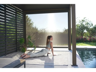 Pergola Tarasowa Deluxe 111 3,6 x 4 m Aluminiowa z Regulowanymi Lamelami Dąb