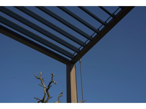 Pergola Tarasowa Deluxe 111 3,6 x 4 m Aluminiowa z Regulowanymi Lamelami Dąb