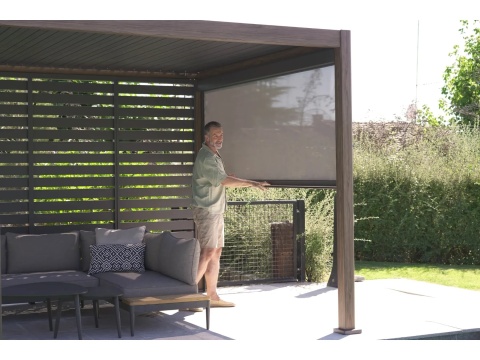 Pergola Tarasowa Deluxe 111 3,6 x 4 m Aluminiowa z Regulowanymi Lamelami Dąb