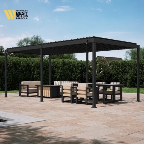 Pergola Wolnostojąca Ogrodowa MIRADOR Solid 80 - 3 x 5 m Antracyt Nordvic BESTSELLER OD RĘKI
