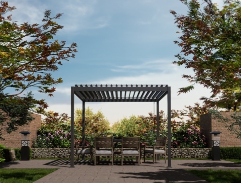 Pergola aluminiowa 3 x 3,6m wolnostojąca tarasowa MIRADOR Basic 88 Antracyt
